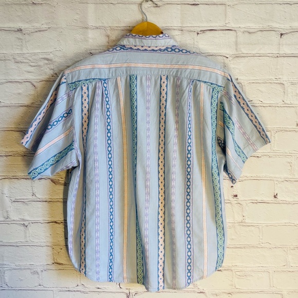 Krazy Kat Vintage 90’s Women’s Medium Shirt Pastel Western Boho Aztec Stripe - Picture 2 of 9